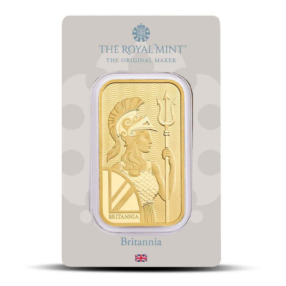 1 oz British Gold Britannia Bar (New w/ Assay) - AGC