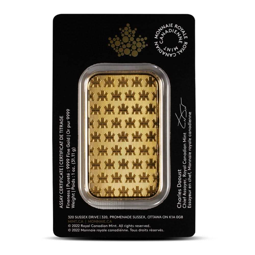 1 oz (RCM) Royal Canadian Mint Gold Bar (New w/ Assay) - AGC