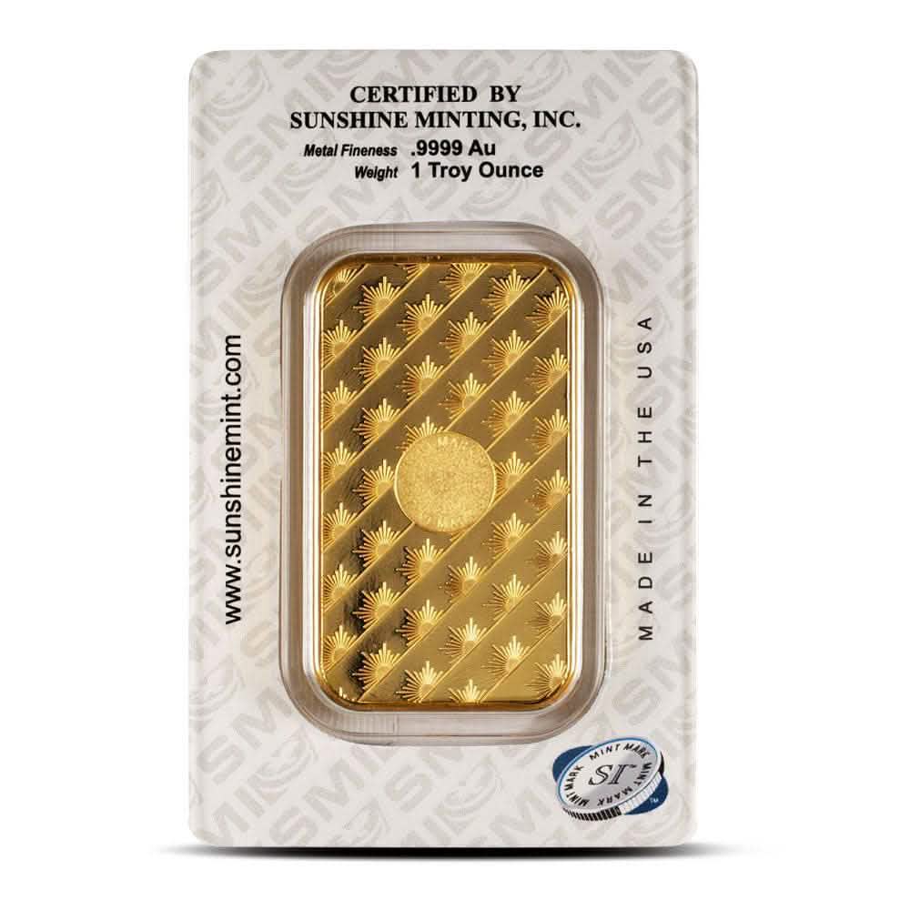 1 oz Sunshine Gold Bar (New w/ Assay) - AGC