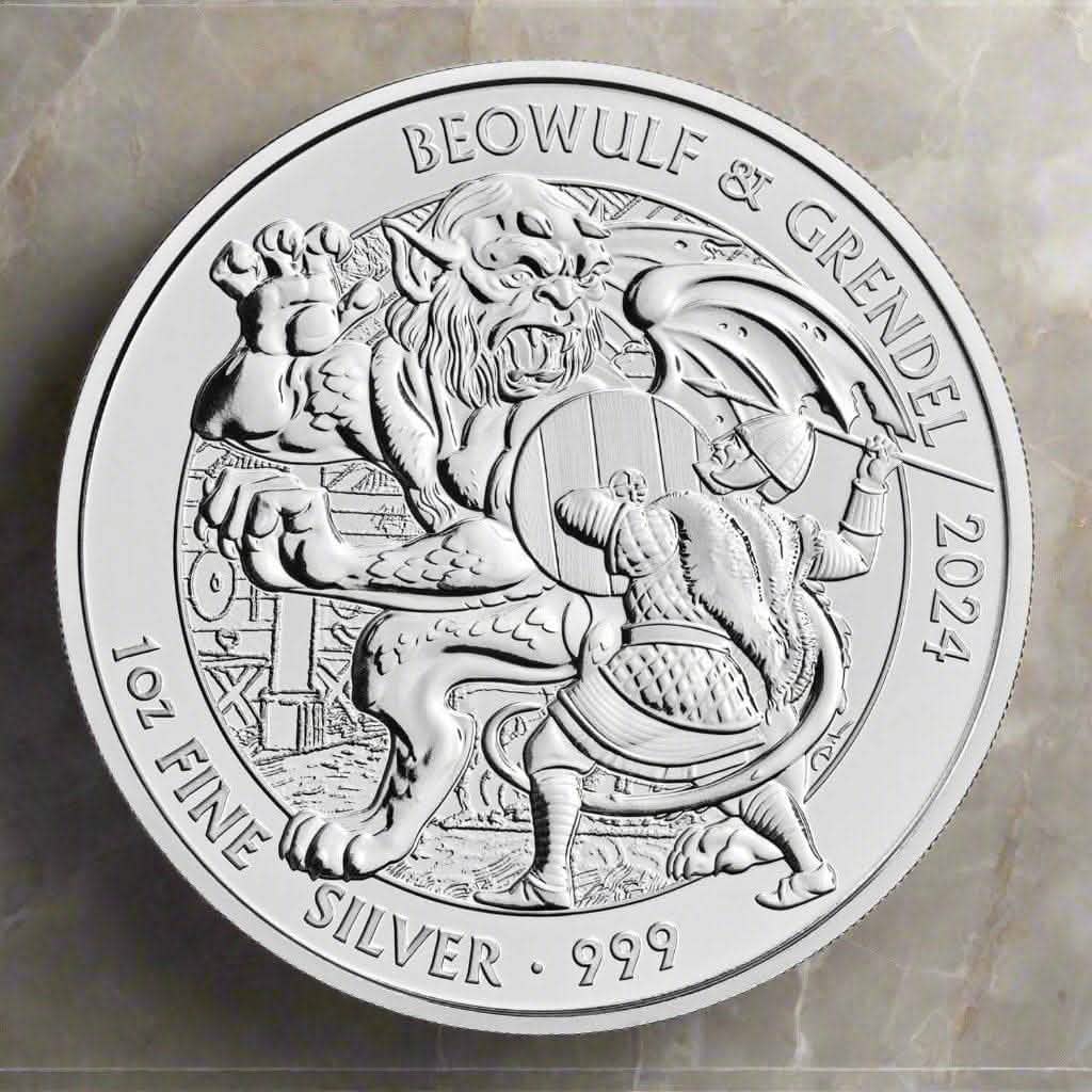 2024 1 oz Silver Beowulf & Grendel Coin - AGC