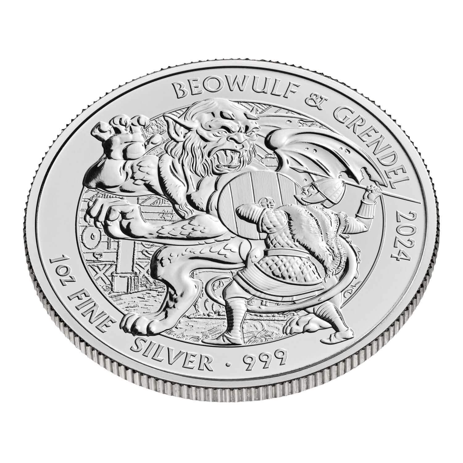 2024 1 oz Silver Beowulf & Grendel Coin - AGC