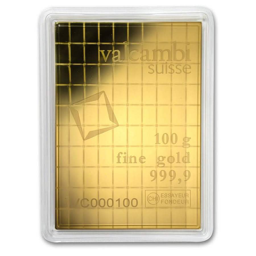 100 Gram Valcambi Gold CombiBar (100x1g w/Assay) - AGC