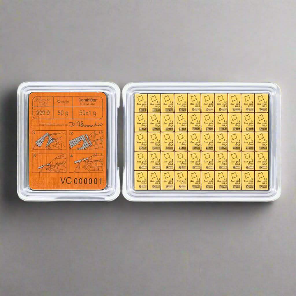 50 x 1 g Valcambi Gold CombiBar - In Assay - AGC