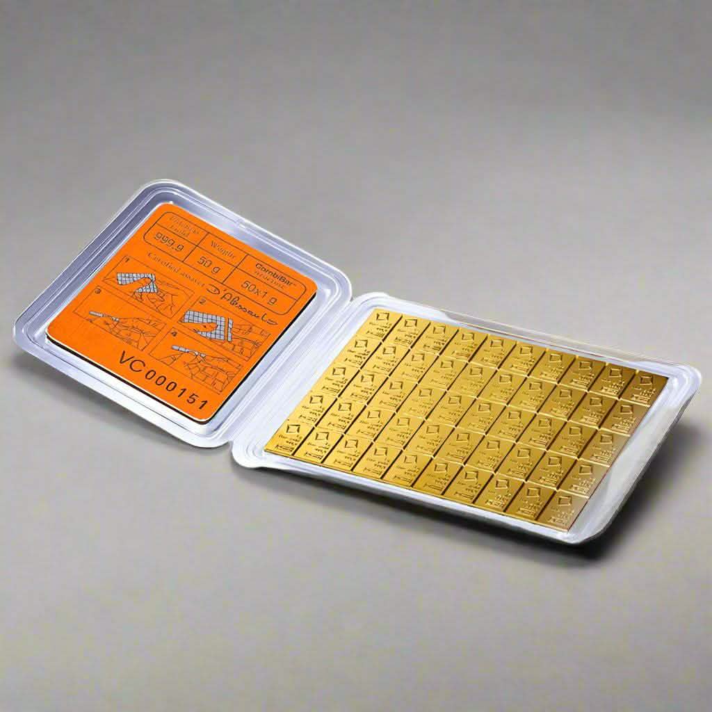 50 x 1 g Valcambi Gold CombiBar - In Assay - AGC