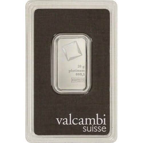 20 Gram Valcambi Platinum Bar - In Assay - AGC