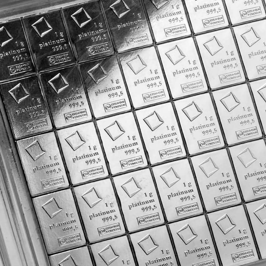 50 Gram Valcambi Platinum CombiBar (50x1g, w/ Assay) - AGC