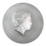 2012 Australia 10 oz Silver Year of the Dragon BU (Colorized)