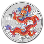 2024 Australia 1 oz Silver Lunar Colorized Dragon in Capsule