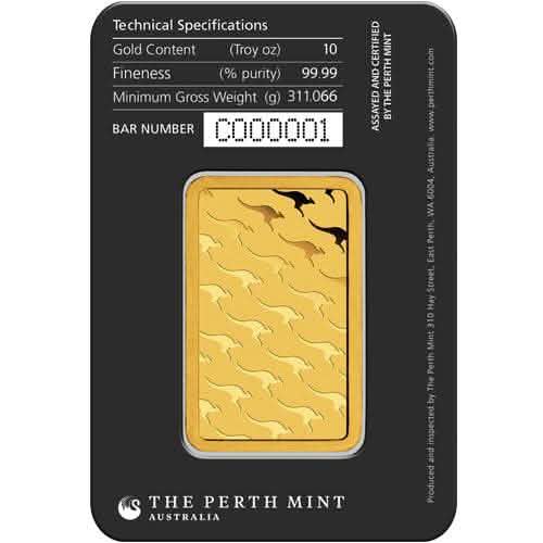 10 oz Perth Mint Gold Bar (New w/ Assay) - AGC