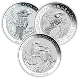 1 oz Australian Silver Kookaburra Coin (Random Year) - AGC