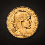 French 20 Franc Rooster Gold Coin Avg Circulated - Random Year - AGC