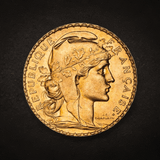 French 20 Franc Rooster Gold Coin Avg Circulated - Random Year - AGC