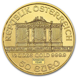 1/2 oz Austrian Gold Philharmonic Coin (Random Year, BU) - AGC