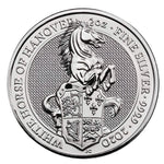 2020 2 oz British Silver Queen’s Beast White Horse of Hanover Coin - AGC