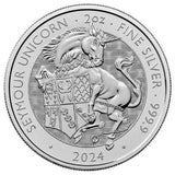 2024 2 oz Tudor Beast The Seymour Unicorn Silver Coin - AGC