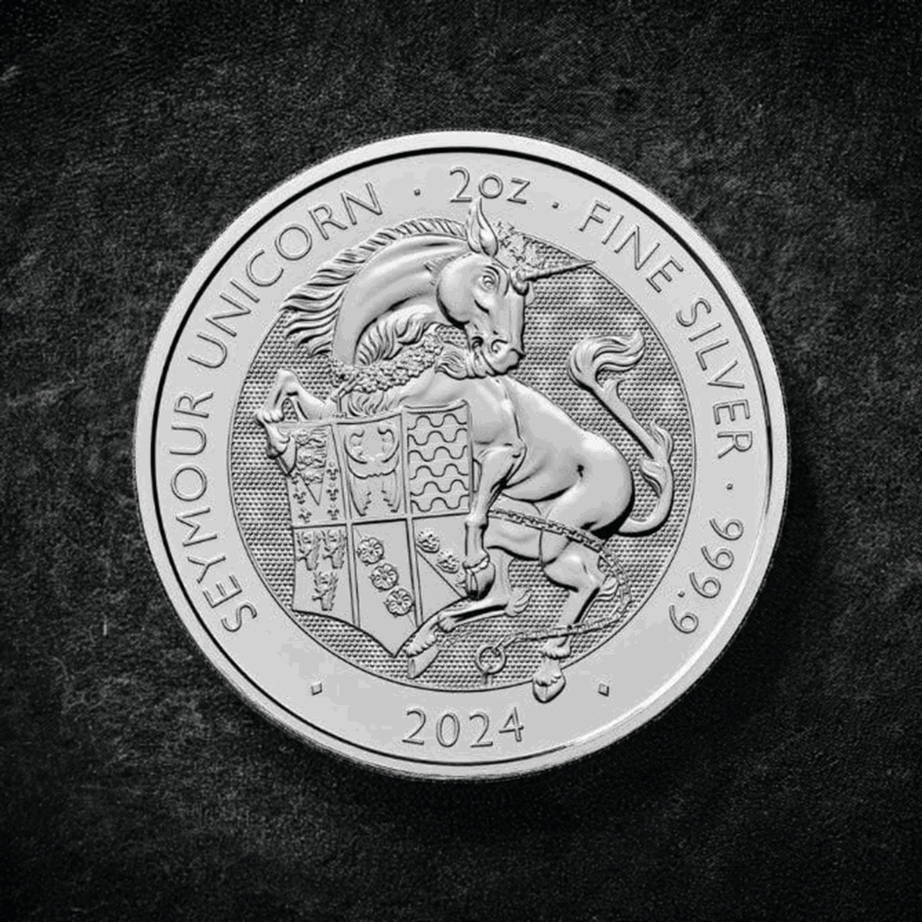 2024 2 oz Tudor Beast The Seymour Unicorn Silver Coin - AGC