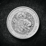 2024 2 oz Tudor Beast The Seymour Unicorn Silver Coin - AGC