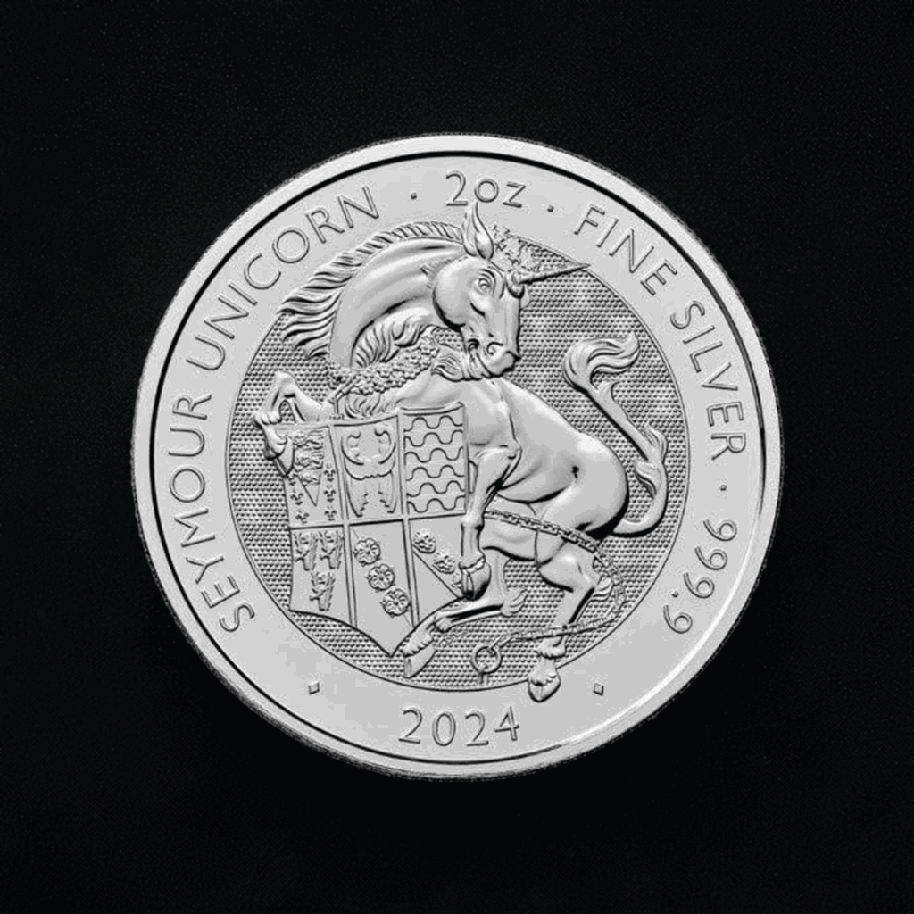 2024 2 oz Tudor Beast The Seymour Unicorn Silver Coin - AGC